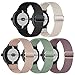 Folavii 5 Pack Stretchy Nylon Compatible with Google Pixel Watch Band, Elastic Adjustable Straps Replacement Wristbands for Google Pixel Watch Bands for Women Men
