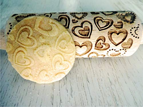 Lovely Day 3 Kid Rolling Pin Set Wooden Laser Engraved Embossed Dough Roller For Embossed Cookies Spring Paisley Hearts Gift For Kid Birthday Easter Christmas #TOP4