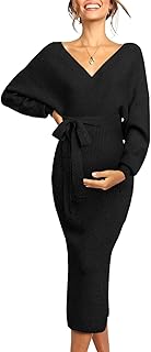 Maternity Nursing Dress Sweater Dress for Women Wedding Guest Dress Baby Shower Maternity Photoshoot Outfits - Buy now