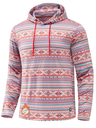 Men's Golf Hoodies Fleece Athletic Hooded Sweatshirt White Red Stripes,XL - image 1