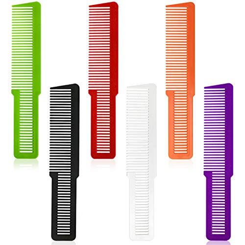 6 Pieces Hair Cutting Comb,Professional Styling Comb Clipper,8 inch All Purpose Hair Comb,Barbers Clipper-cuts (Green Purple Orange Red White Black)