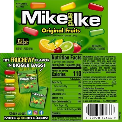 Image of Mike Ike Theater Box Variety Pack, 4.25 oz, 6-Pack | Jolly Joe's, Red Rageous, Berry Blast, Sour Watermelon, Original Fruits & Mega Mix with Galley Grove Mints