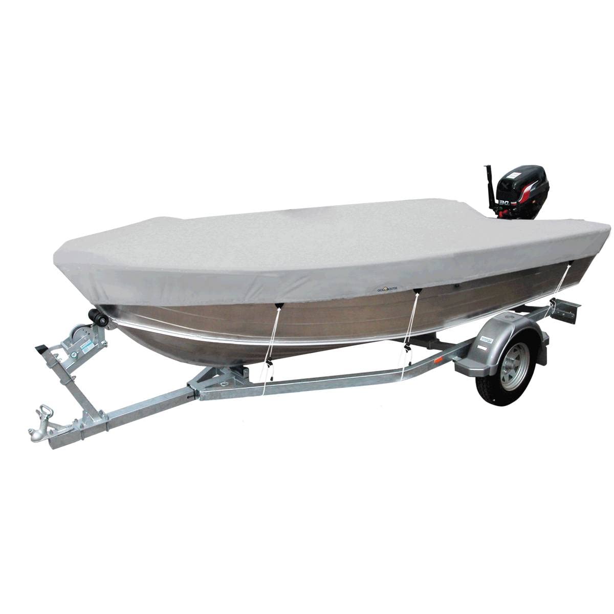 Oceansouth Abdeckplane für offene Boote Bootsplane Persenning, Farbe:grau, Maße:510x250cm