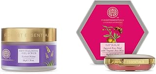 Forest Essentials Revitalising Kashmiri Walnut Gel Scrub, 50g &amp; Forest Essentials Luscious Sugared Rose Petal Lip Balm, 4g