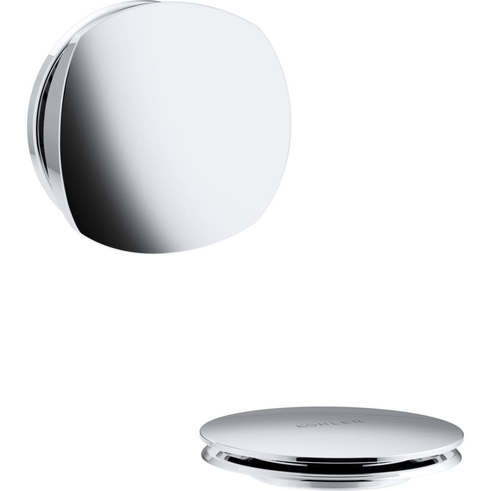 KOHLER K-T37391-CP PureFlo Cable Bath Drain Trim with Basic Rotary Turn Handle, Polished Chrome