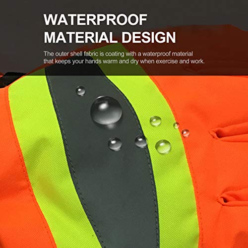DECDEAL Luvas de trabalho reflexivas masculinas e femininas Luvas quentes de inverno Luvas impermeáv