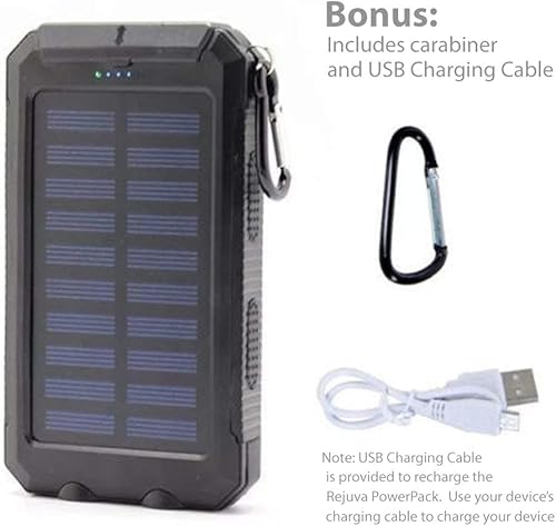 Miniatura 3 de BoxWave Banco de energía compatible con BLU G72 Max – Solar Rejuva PowerPack (10000 mAh), banco de energía de reserva de energía solar de 10000 mAh