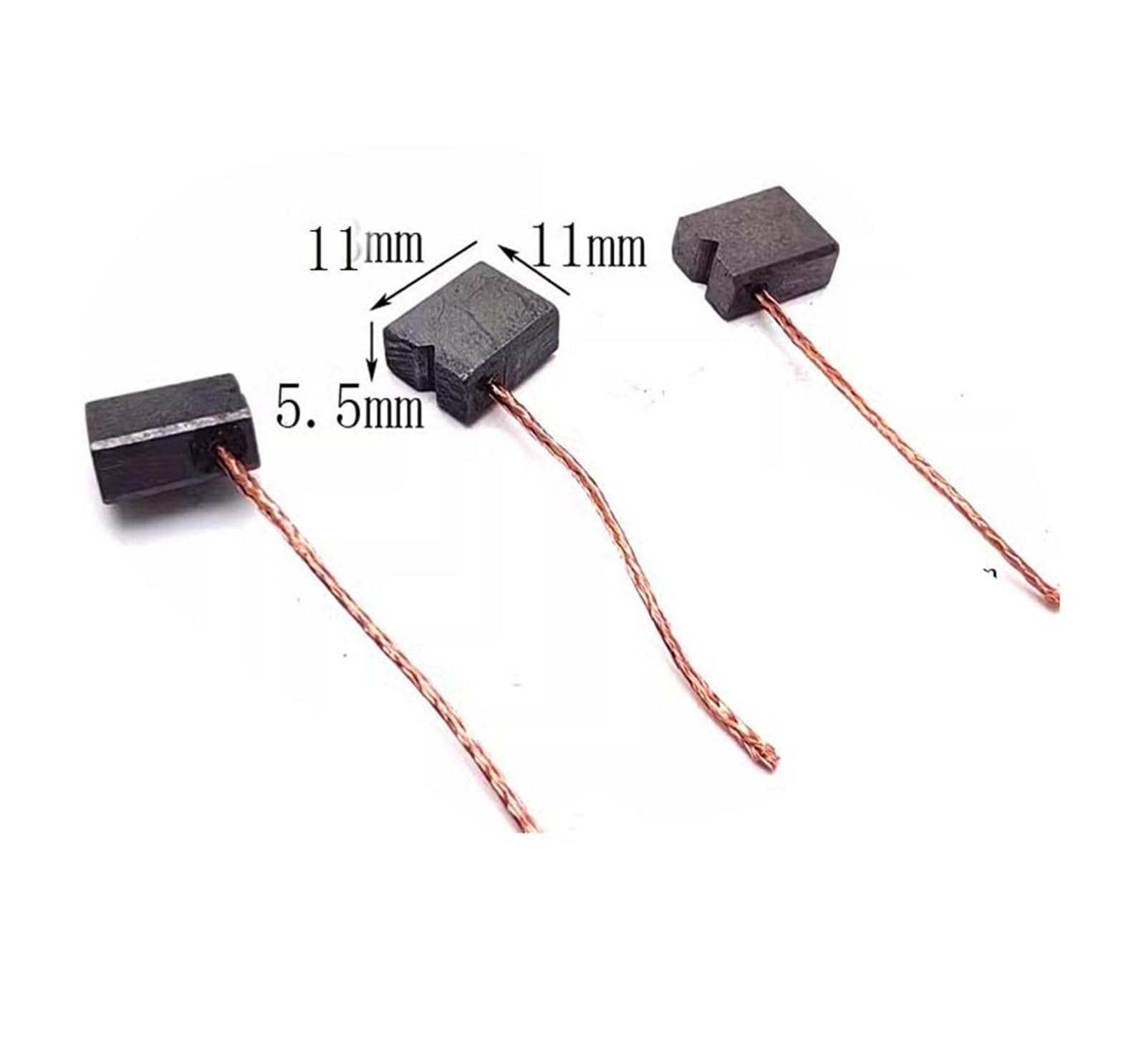 500 pezzi di spazzole di carbone, 5,5 * 11 * 11 accumulatore pompa freno pompa freno elettronica spazzole di carbone