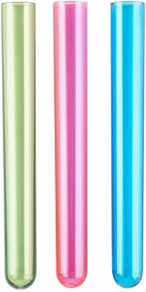 BWS 5 5/8" Assorted Neon Colors Blue Green Pink Plastic Test Tube Party Shot Glass Shooter Drink Dessert Appetizer Catering Disposable Cups, Case of 1000