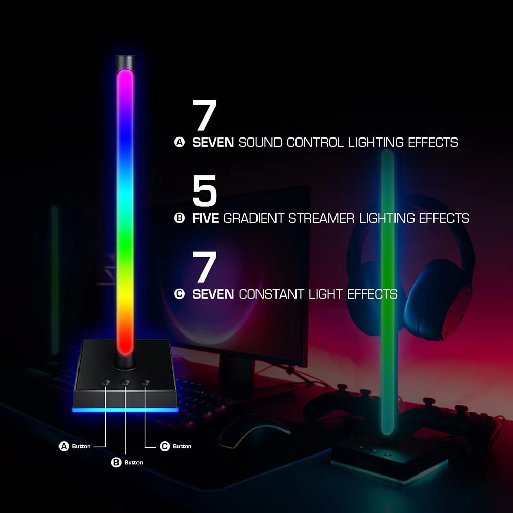 Listwy świetlne RGB do gier, dynamiczne kolory Inteligentne diody LED z aplikacją i 3 przyciskami Sterowanie nastrojową lampą na biurko Synchronizacja muzyki do pokoju gier,