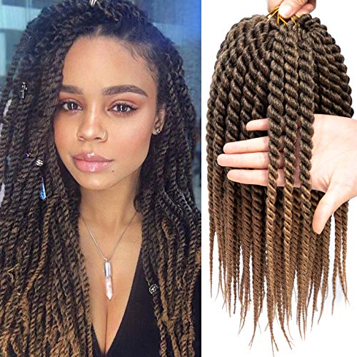 Wodun 7 Packs Havana Twist Crochet Hair 12 Inch Havana Twist Crochet Braids Havana Twist Braiding Hair 12 Roots/Pack (12 inch-7pac, 1B-27) …