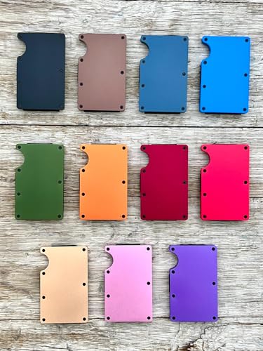 Anodized Metal Minimalist Wallet Orange2