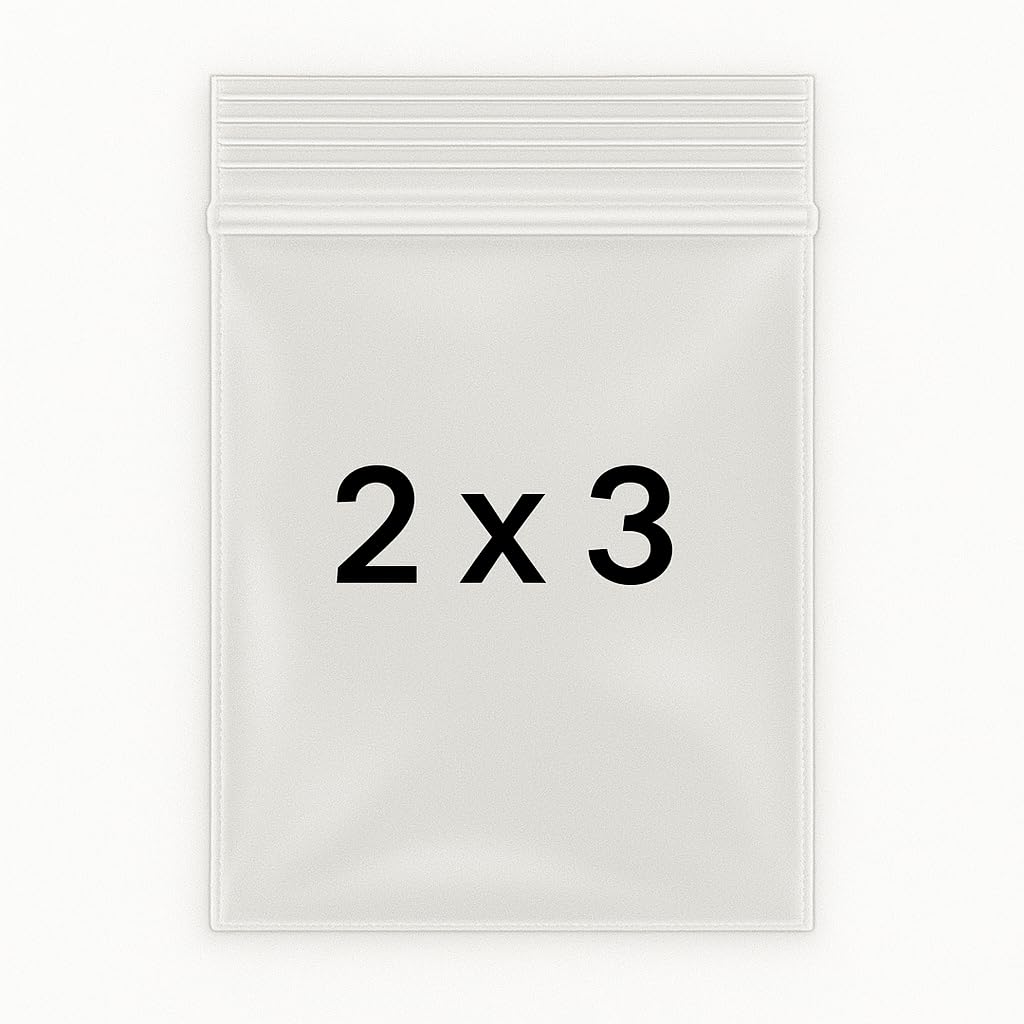 The Boxery 2x3 Inch 2 Mil Thick Clear Plastic Reclosable Zip Bags (500 Pack) – Strong & Durable Poly Baggies With Resealable Zip