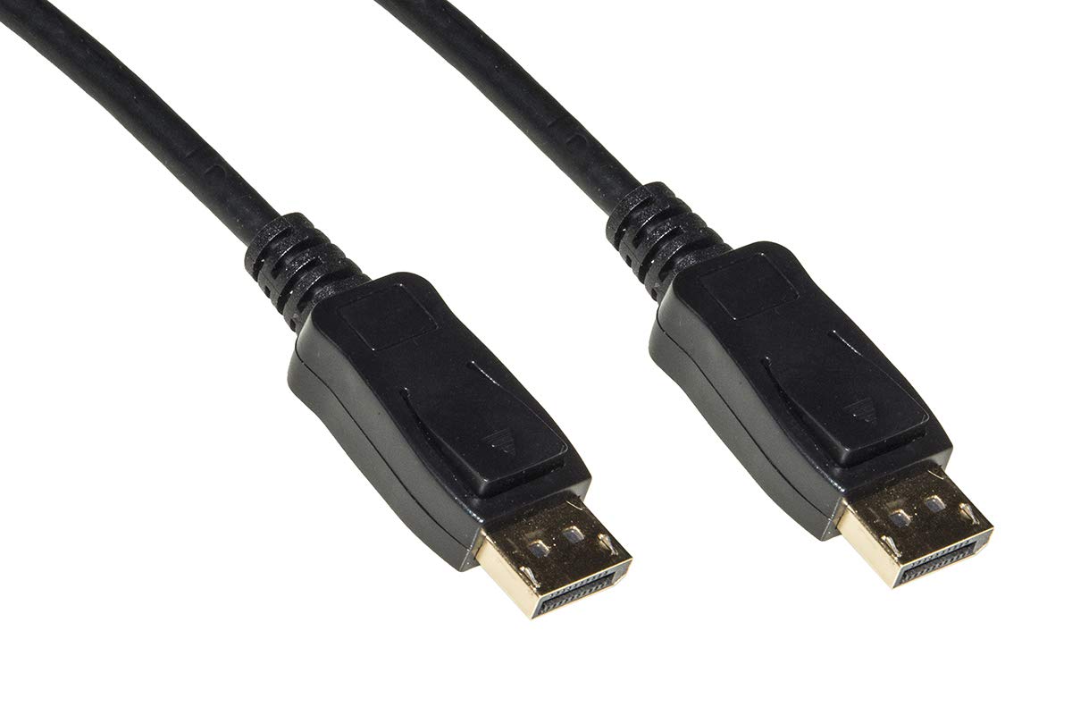 LINK LKCDP10 - Cavo di connessione DisplayPort 1.2 (1 metro, nero) – Contatti dorati per trasmissione 4K audio video – Schermatura contro interferenze EMI e RFI