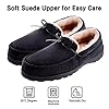 MIXIN Men's Cosy Slippers Size 10 Anti-Slip Faux Fur House Shoes with Memory Foam Black #3
