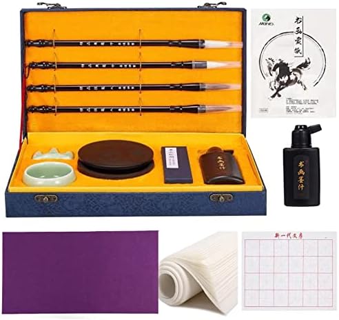 Corciosy Chinese Calligraphy Brushes Gift Set,Professional Sumi Water Writing, Painting Set for Beginners