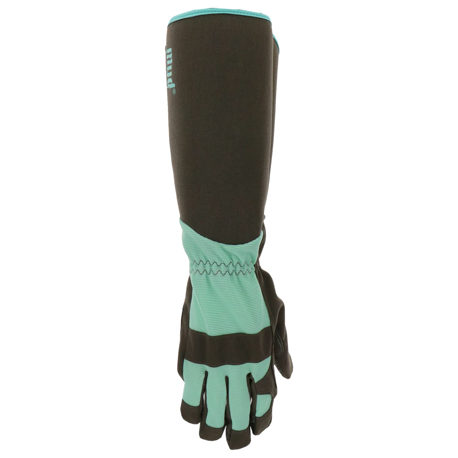 MUD Gauntlet Women's Synthetic Leather Palm with Extended Safety Cuff Garden Gloves, Silicone Fingertips, Padded Palm, Abrasion Resistant, Mint, Medium/Large, (MD53001MT-WSM),Blue