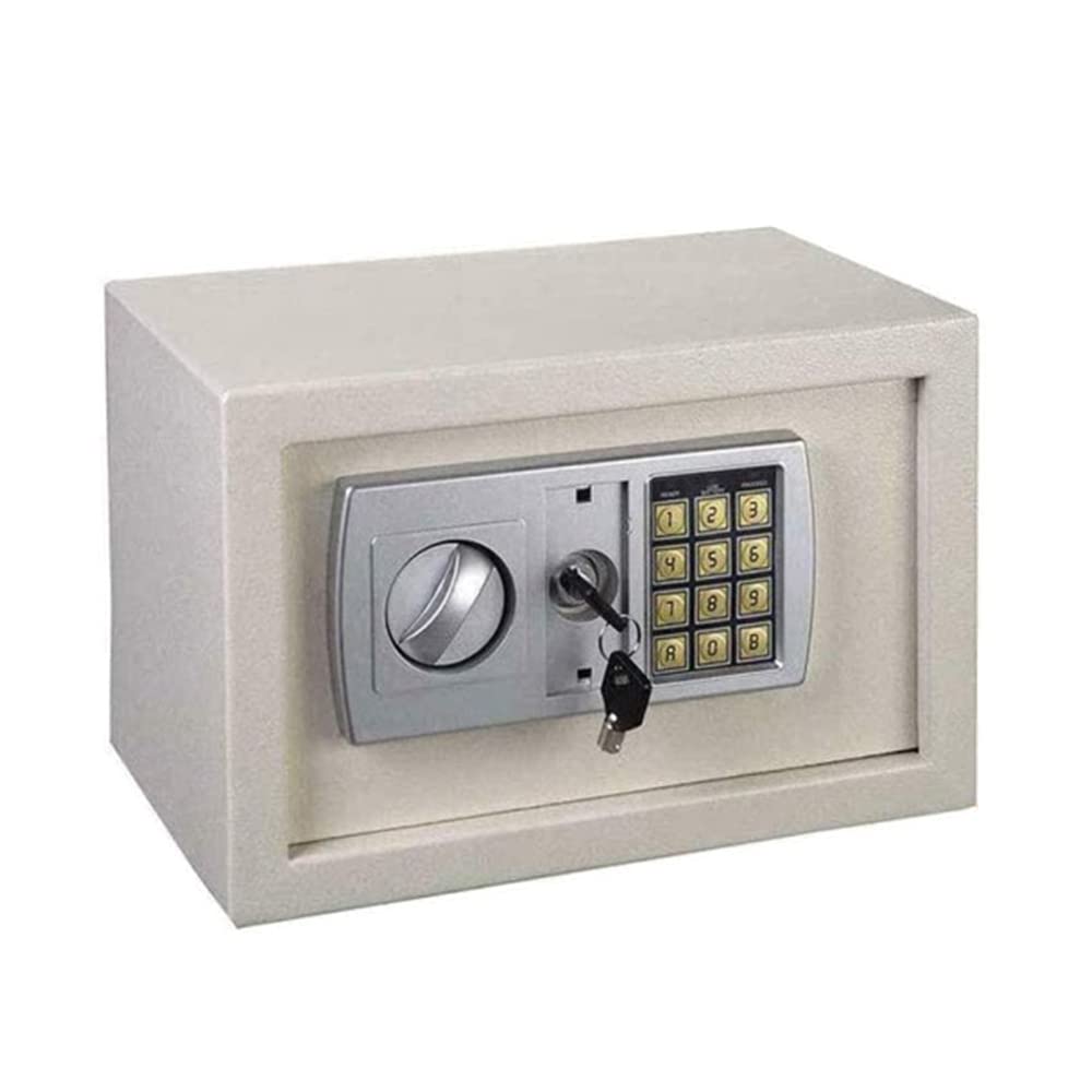 AYCDL Small Fireproof Safe,Mini Safe with Code,Mini Password Safe,Portable Safe Box,Small Security Box with 2 Keys for Cash Jewelry/Gray/8.5L,White/8.5l