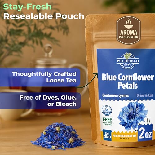 Image of 2 oz. Dried Blue Cornflower Flower Blossom (Centaurea Cyanus) - 56g Blue Corn Flower Herb Tea Petals Bulk Herbal Tea