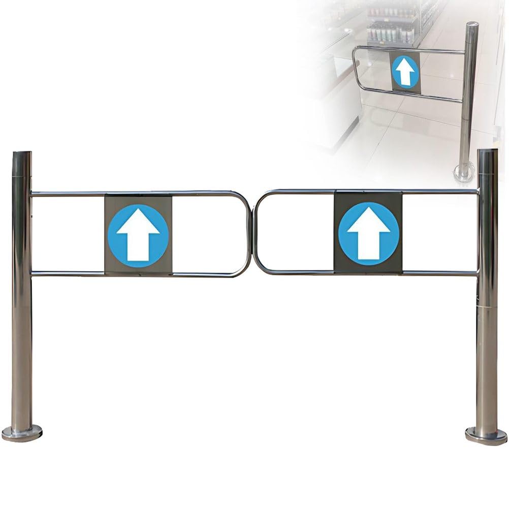 Puerta oscilante industrial segura para almacenes, control de acceso peatonal, perimetral seguro para instalaciones y áreas de carga