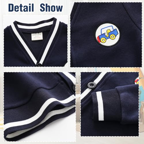 Baby Boy Long Sleeve Cardigan Toddler V-Neck Outerwear Infant Fall Winter Coat Boy Knit Cardigan Sweater for 2-8 Years2