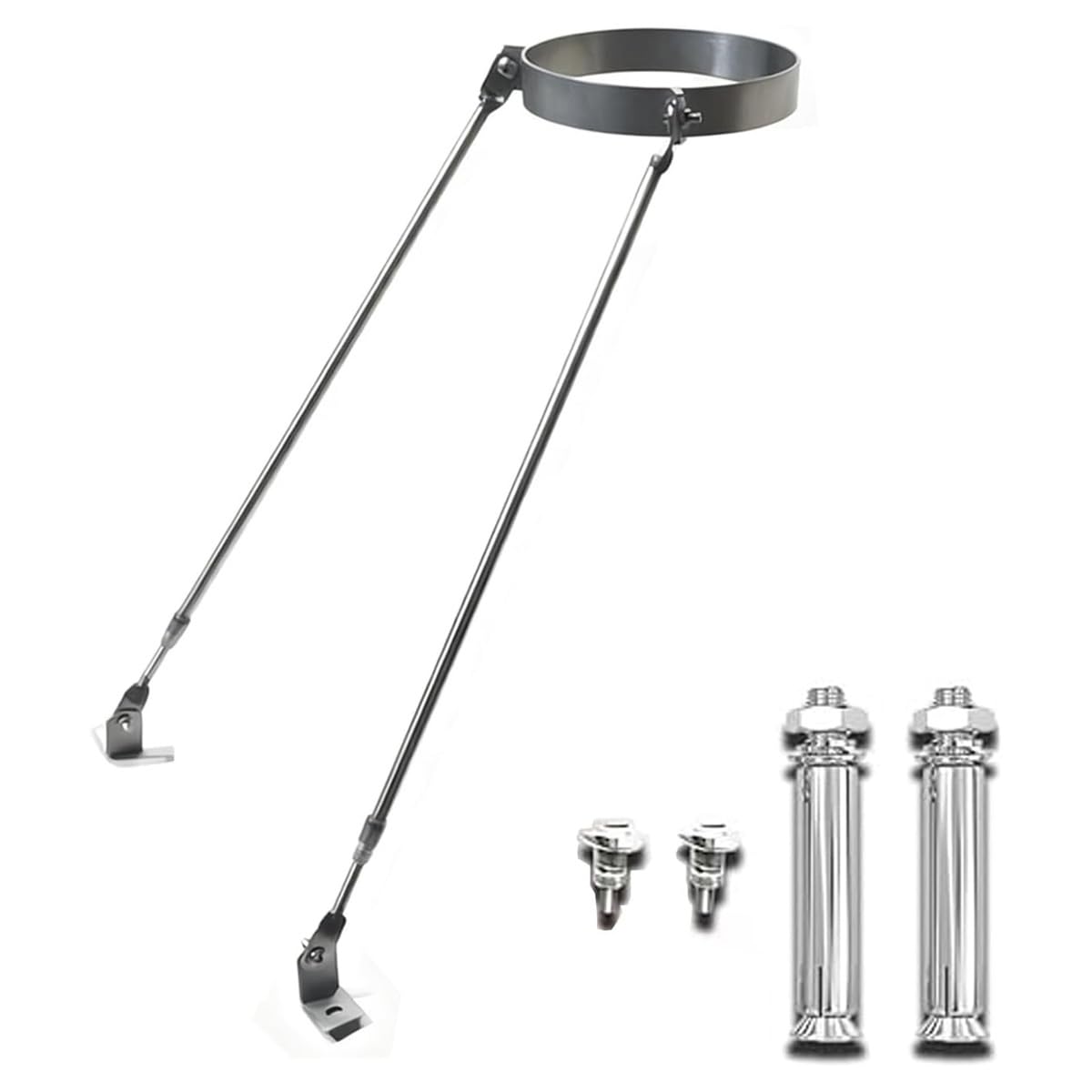 Support de toit pour tuyau de poêle réglable fixation cheminée acier 125 mm