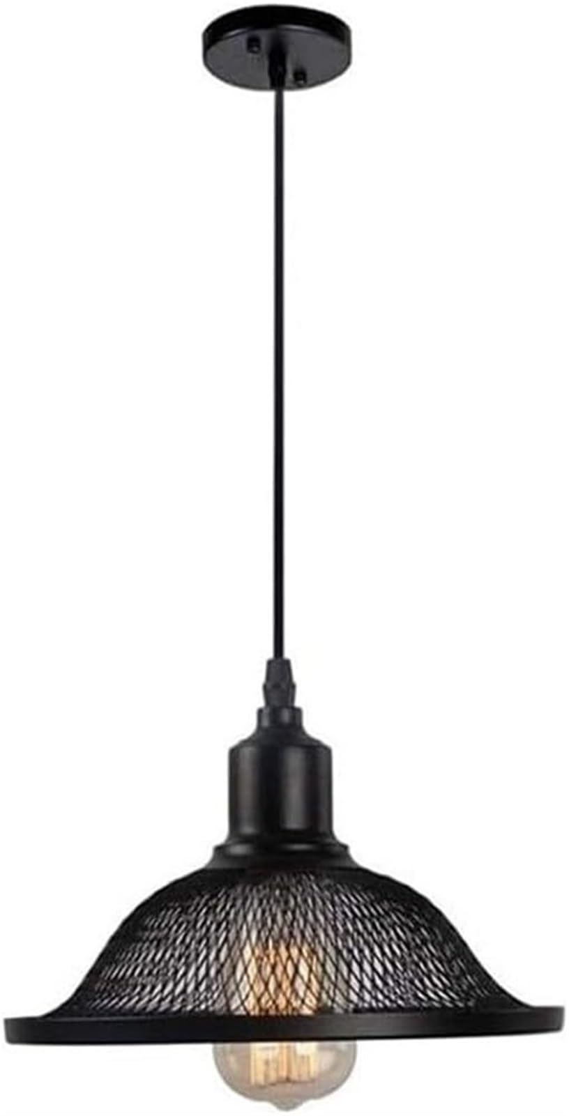 HUAYUSEDF Industrial Wrought Iron Cage Pendant Lamp Chandelier Hanging Lighting Ceiling Fixture E27 Adjustable Retro for Loft Restaurant Bar Kitchen Island Decor