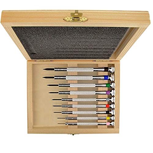 7 + 2 S1 DELUXE tournevis d'horloger avec coffret bois