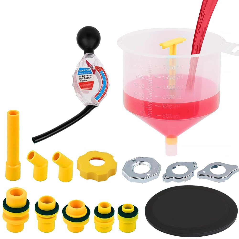 Wesafrae Automotive Coolant Funnel Kit Coolant Funnel Tool Coolant Tool Kit Automotive Coolant Tool