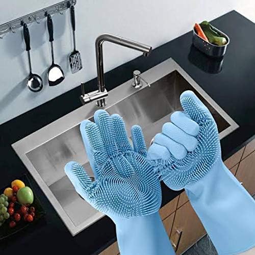 SUI GENERIS Silicon Cleaning Gloves Dish Washing Gloves For Kitchen and Pet Grooming Car Cleaning Gloves, Bathroom & Dish Wash Gloves Pet Care Gloves Home Care Gloves for Washing Dish (Blue) (B0CNWKFF8H) Amazon Price History, Amazon Price Tracker