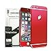 Toeoe 6/6s (4.7'') High-strength and Super-thin Tough Metallic Film Sticker Full Body Protector Skin + Ultra Clear Front Screen Protector for iPhone 6/6s Red