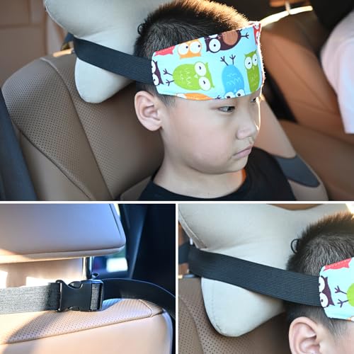 Image of Luckyiren Head Support for Baby Car Seat, Straps with Pillow Support Band, Neck Relief Headrest for Stroller, Slumber Sling Sleep Positioner for Toddler Infants Child Children Kids