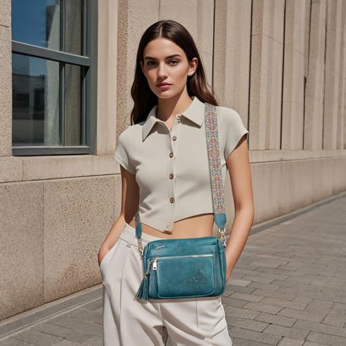 Image of KITEVIUN Crossbody Bags for Women Trendy Leather Crossbody Purse Shoulder Handbags Butterfly Design