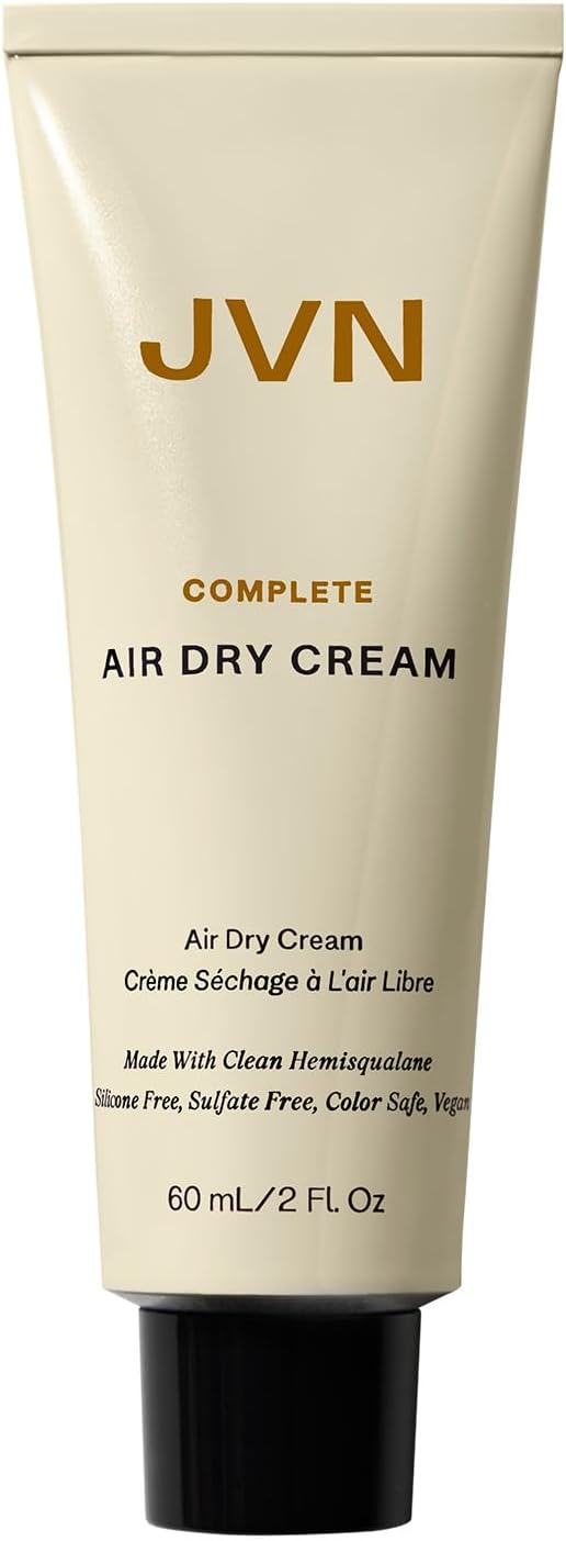 JVN No Heat Air Dry Cream, Hair Styling Cream (2 Fluid Ounces) Smoothens and Defines Hair, Sulfate-Free, Curl Enhancing, Moisturizing, Smoothening, UV Protection for All Hair Types, Travel Size