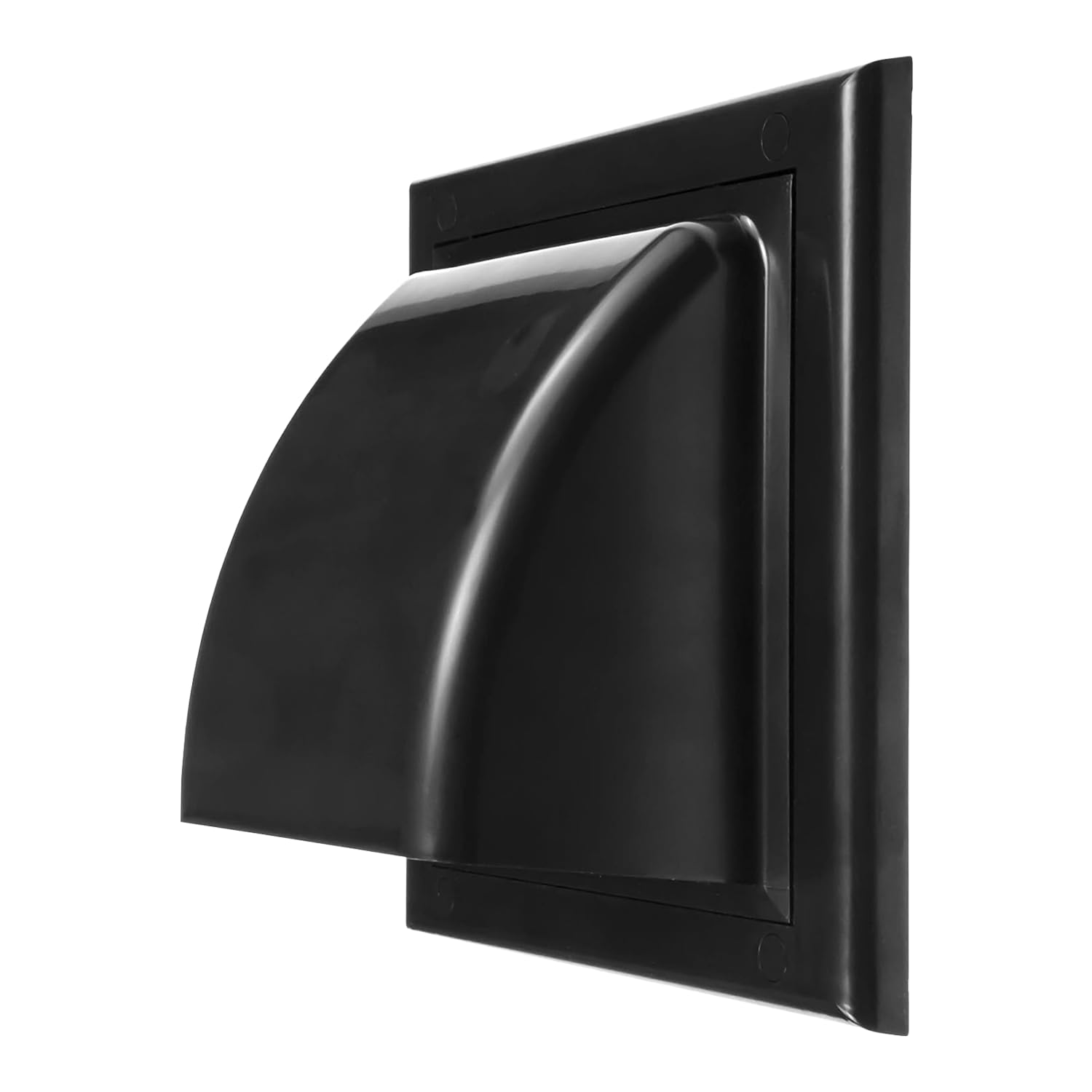 Repa Market 100 mm Black Tumble Dryer Vent Cover with Backdraft Damper - ABS Exhaust Air Vent Covers Exterior with Rain Hood and Non-Return Valve for Duct/Surface Mount - Air Vent Covers for Walls