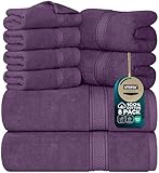 Utopia Towels - Juego de Toallas Premium de 8 Piezas, 2 Toallas de Baño, 2 Mano y 4 Toallitas - Algodón - para Casas, Hoteles y Spas, Altamente Absorbentes (Ciruela)
