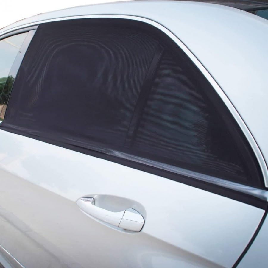 Image of 4 PCS Car Window Sun Shade Breathable Mesh Side Window Covers with UV Protection, Car Mosquito Net Curtain for Baby, Family & Pets, Fits Most Cars