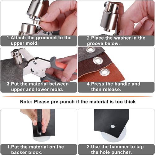 image for BIZOEPRO Heavy Duty Grommet Tool Kit, 500 pcs 3/8 Inch 10mm Grommets, 