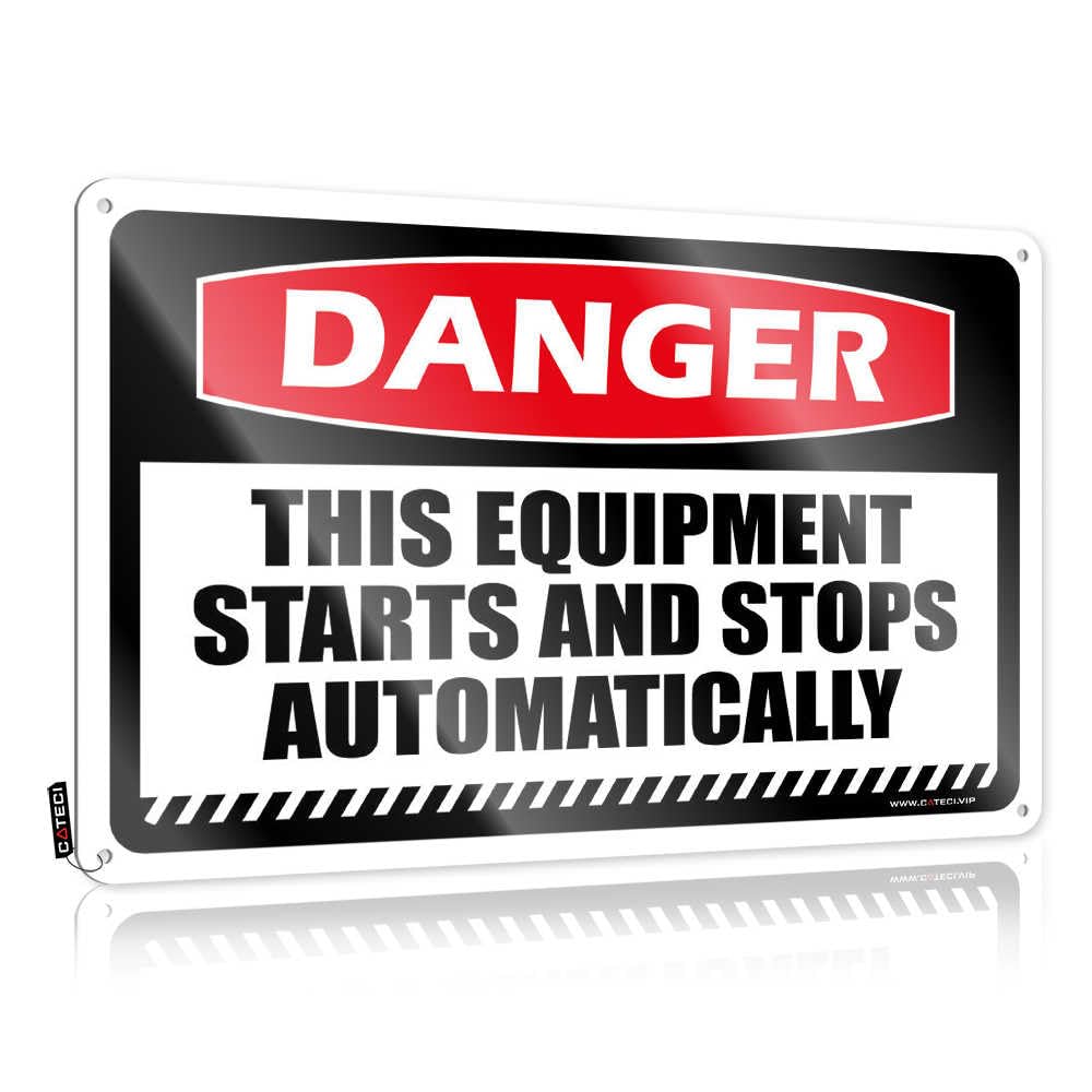 Art Sleek Farm Waterproof Danger This Equipment Starts And Stops Automatically - Vintage Wall Decor For Country Bar(20X30CM)