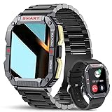 Military Smart Watch for Men, 1.83' HD Display Rugged Smartwatch Men Bluetooth Call Outdoor Sport Fitness Tracker with Message Reminder/100+ Dial Business Watch Men for iPhone Android Phone Black