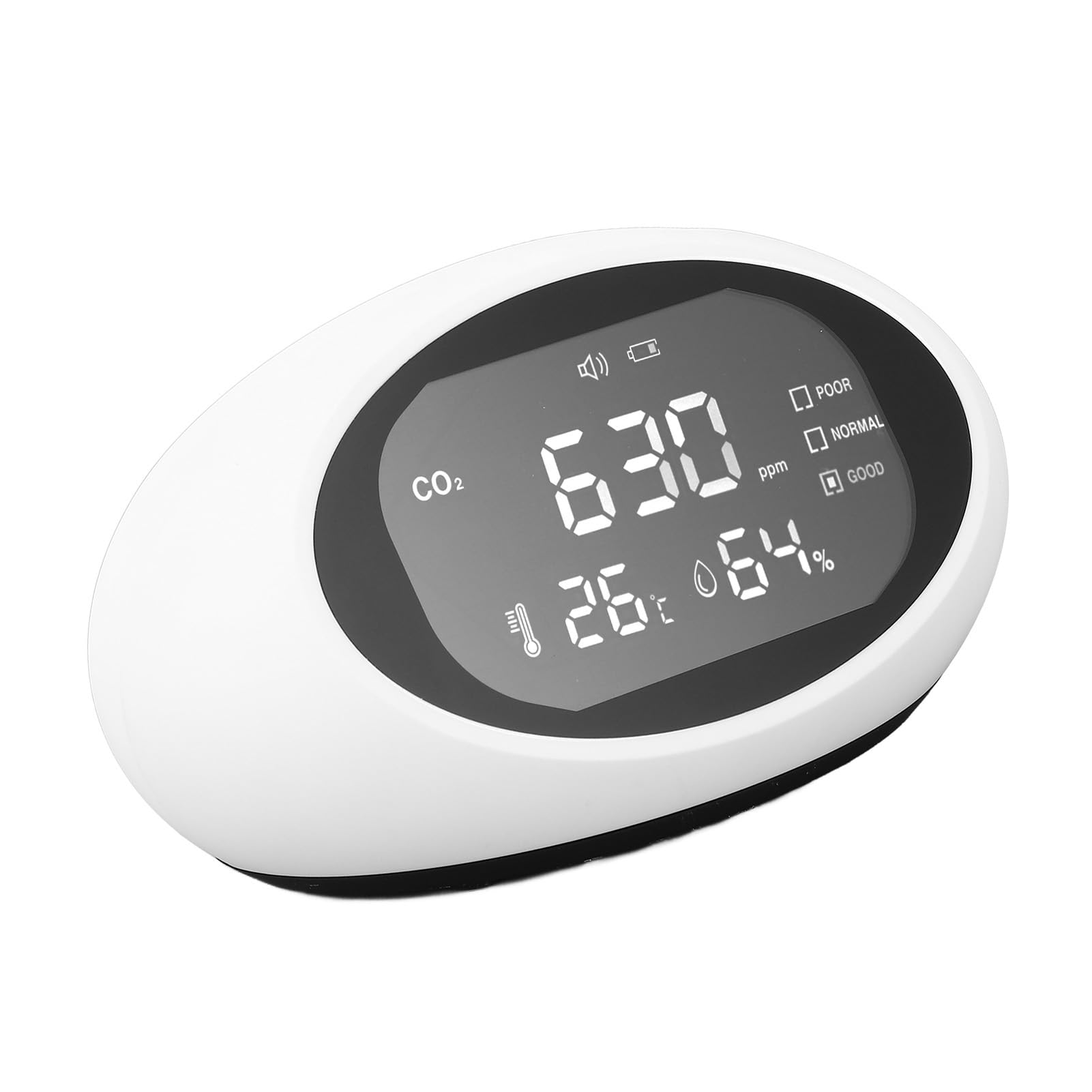 Detektor CO2 Wyświetlacz LCD ładowany dla higrometru na zewnątrz z termometrem z termometrem