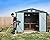 PAPABEBE Outdoor Storage Shed 10x12x7.5 FT, Metal Shed with Double Doors, 4 Vents & 2 Clear Panels - Shed Organizers Storage, Bike Storage Shed, Prefab Shed for Garden Backyard Patio Lawn - Black