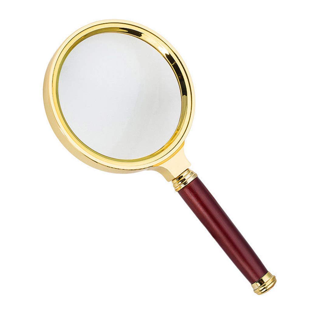 HTTGDGDH Magnifying Glass Hand Held 6 Times Crafts Wooden Handle All Metal Reading Magnifier Beautiful Scenery