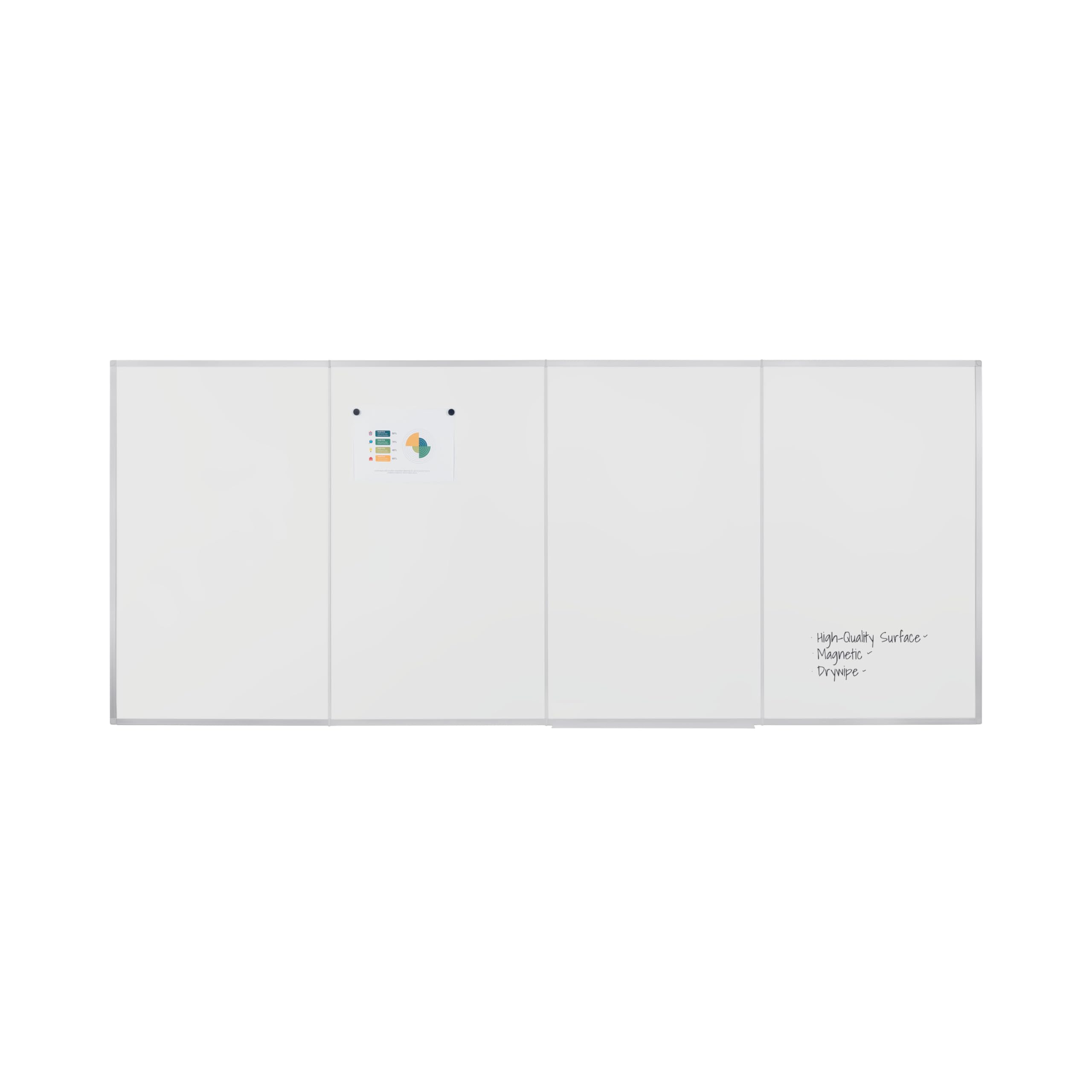 Bi-Office Outsize - Magnetic Whiteboard, 240 x 100 cm, Lacquered Steel Surface, Aluminium Frame
