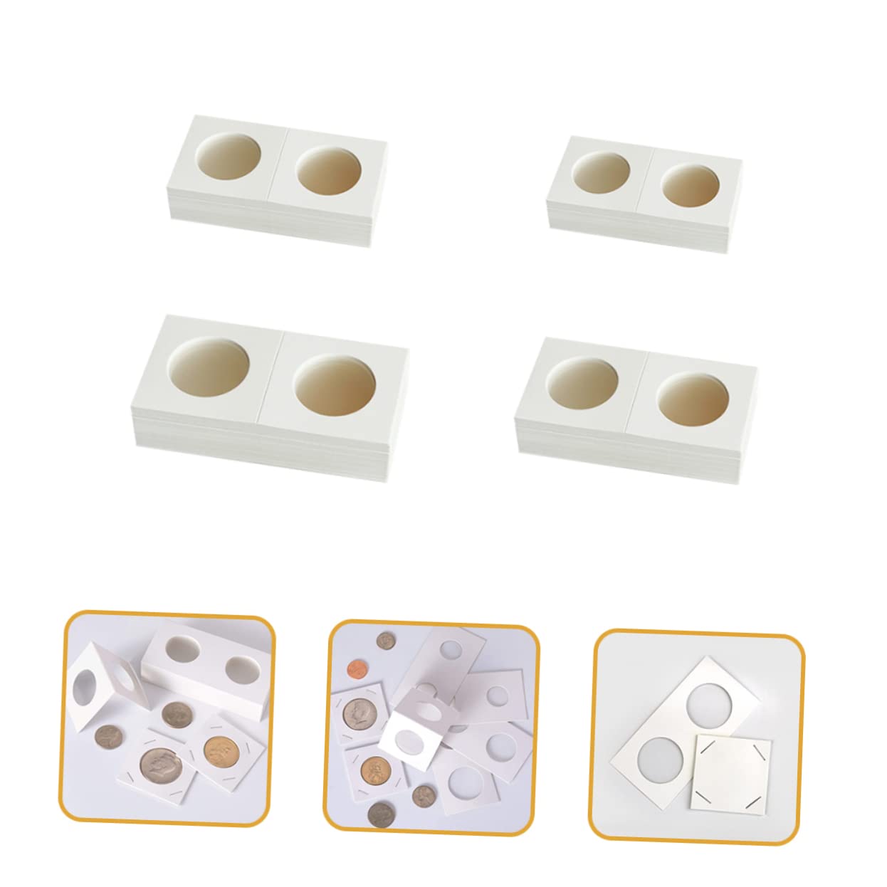 HOMSFOU Clip De Coleccionistas Transparente para Titulares De De Monedas Almacenamiento De Recolección De Monedas Papel 200 Piezas*4