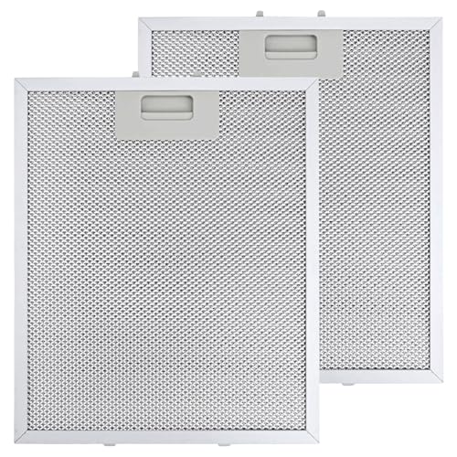 BlueXP 2 Stück 310 × 250 mm Dunstabzugshaube Filter für AEG Dunstabzugshaube Weiß Hohe Ölspeicherfähigkeit Hohe Temperaturbeständigkeit - Ersatzteil mit 5 Schichten