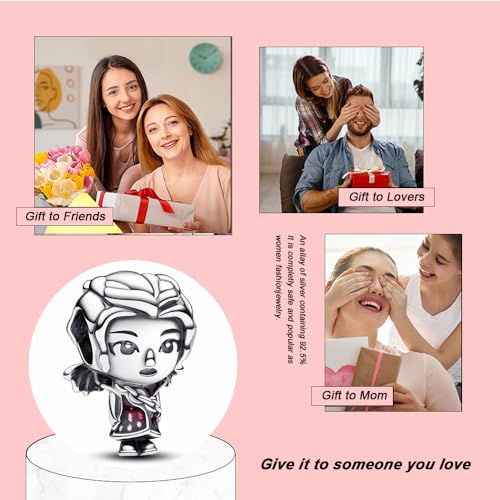 Jewelry Love Heart Sister Charms for Women Bracelets Necklaces in 925 Sterling Silver,Mother's Day Birthday Christmas3