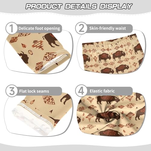 Girls' Athletic Leggings Ankle Length Yoga Dance Pants Kids Teen 4T Bison3