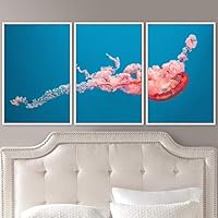 3 Piece Framed Canvas Wall Art Colorful Jellyfish Marine Life Canvas Prints Home Artwork Decoration for Living Room,Bedroom - 16