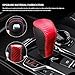 Tecledsn Car Gear Shift Knob Cover, Leather Stick Shift Cover, Carbon Fiber Car Gear Shift Knob Cover, Car Interior Accessories Stylish Car Decorations Car Shifter Cover Universal for Car (Red)